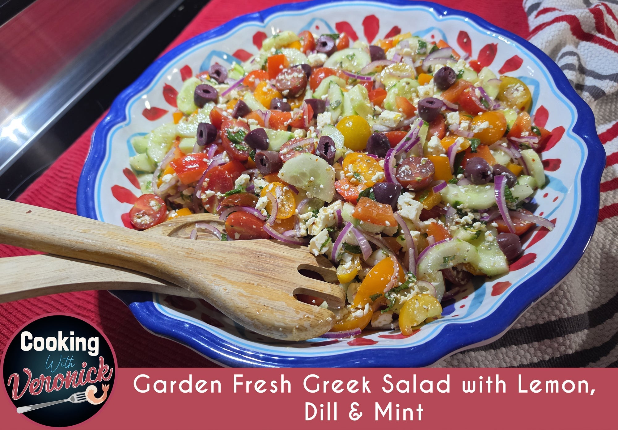 Garden Fresh Greek Salad with Lemon, Dill & Mint