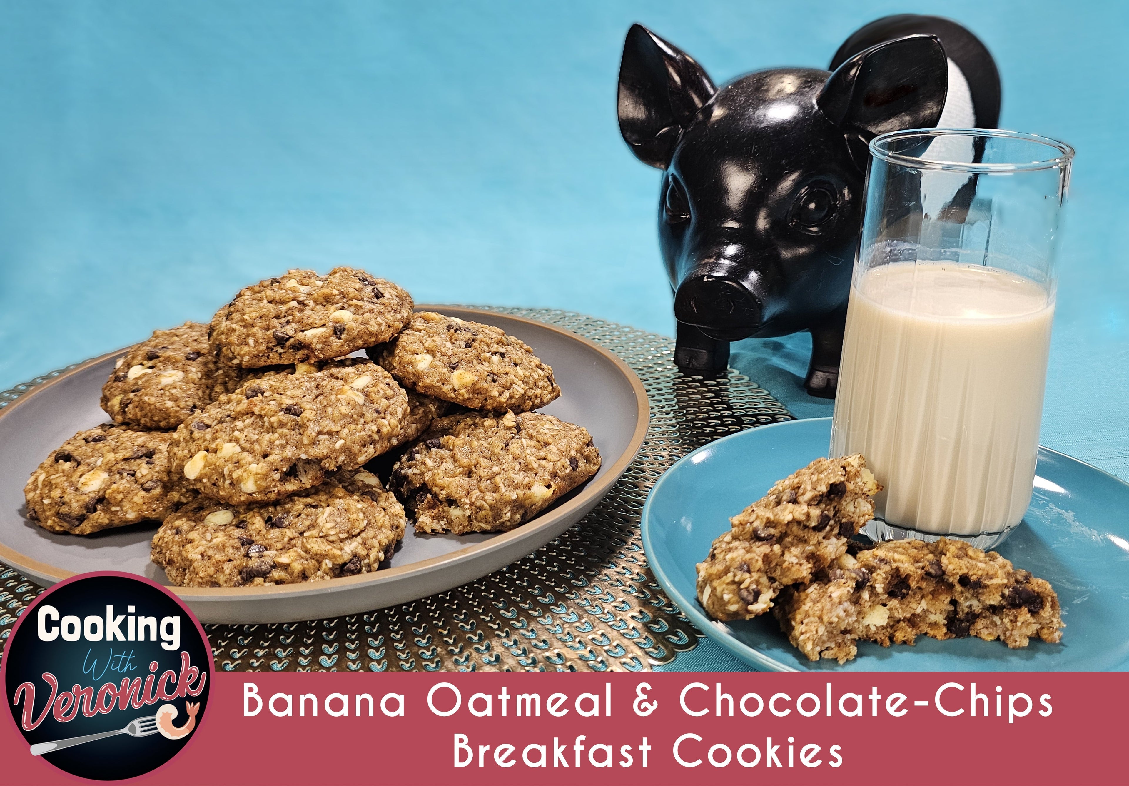 Banana Chocolate Chip Oatmeal Breakfast Cookies