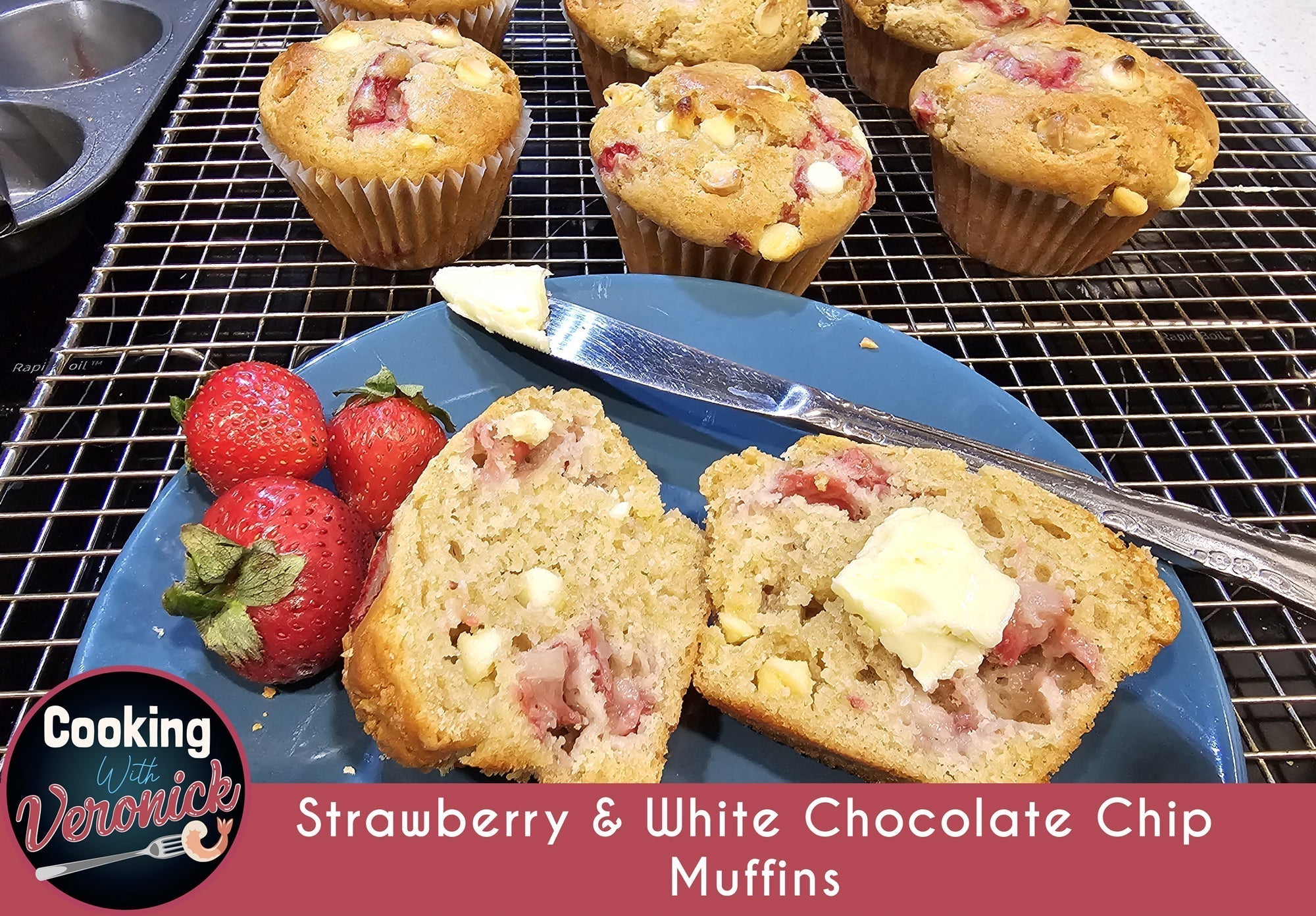 Strawberry & White Chocolate Chip Muffins